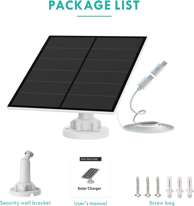 Solar Panel SP for Wifi Camera Outdoor Charger Type-C