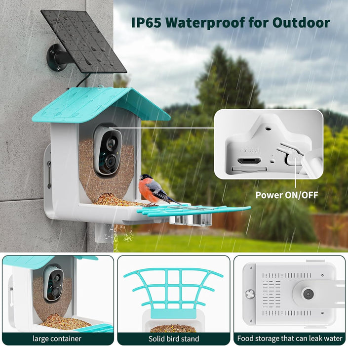 Smart Bird Feeder Camera G02 | solar panel