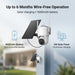 Solar-powered security camera system with battery and panel with wire free option